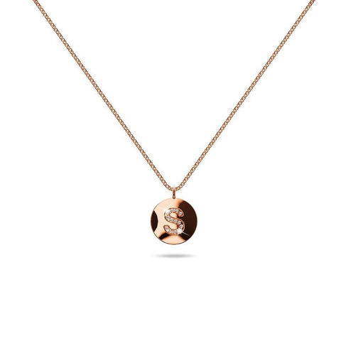 Solid 925 Sterling Silver Initial Alphabet Personalised Disc Necklace